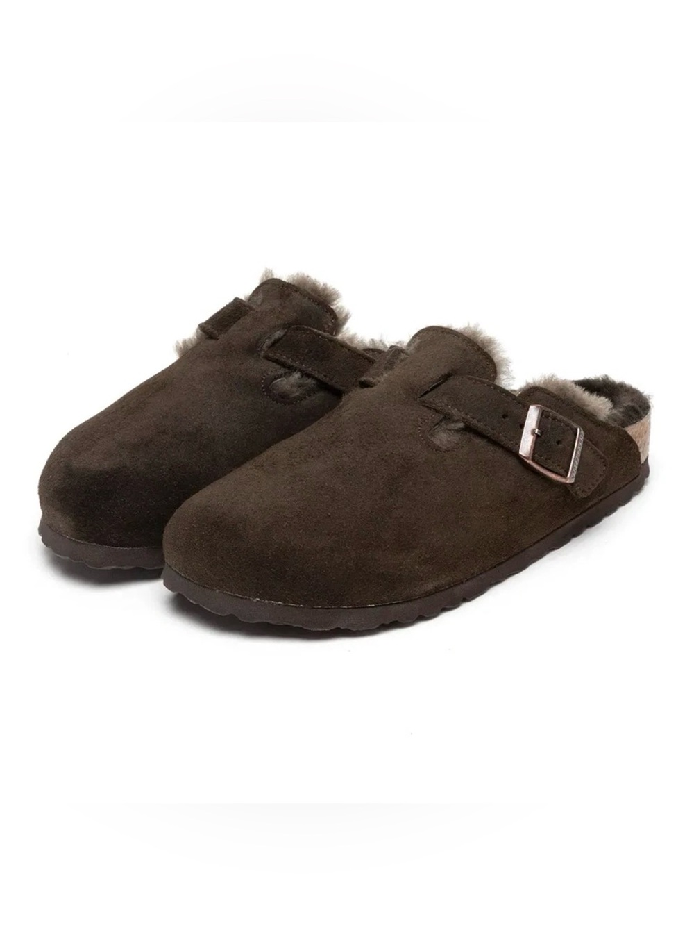 Birkenstock Boston Shearling Mocha Suede Clogs Women’s 7 , Men’s 5 EU 38 NWT